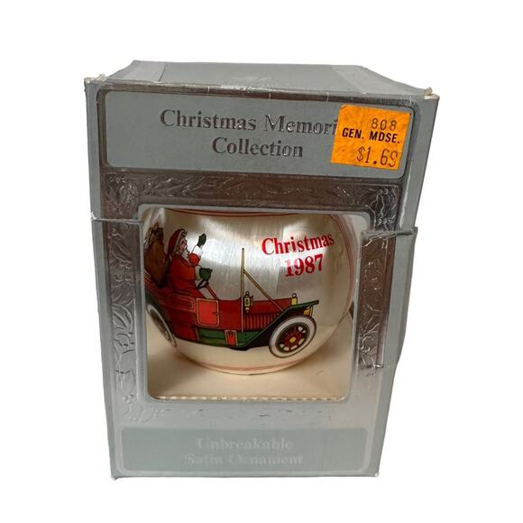 Satin Santa Ornament Unbreakable Vintage Christmas Memories Collection 1987 Box - Picture 14 of 14